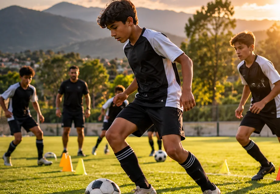 Treino de futebol de base
